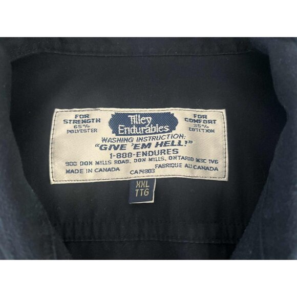 TILLEY ENDURABLES Mens Short Sleeve Shirt Size XXL Safari Shirt Utility Navy Blu - Picture 4 of 7
